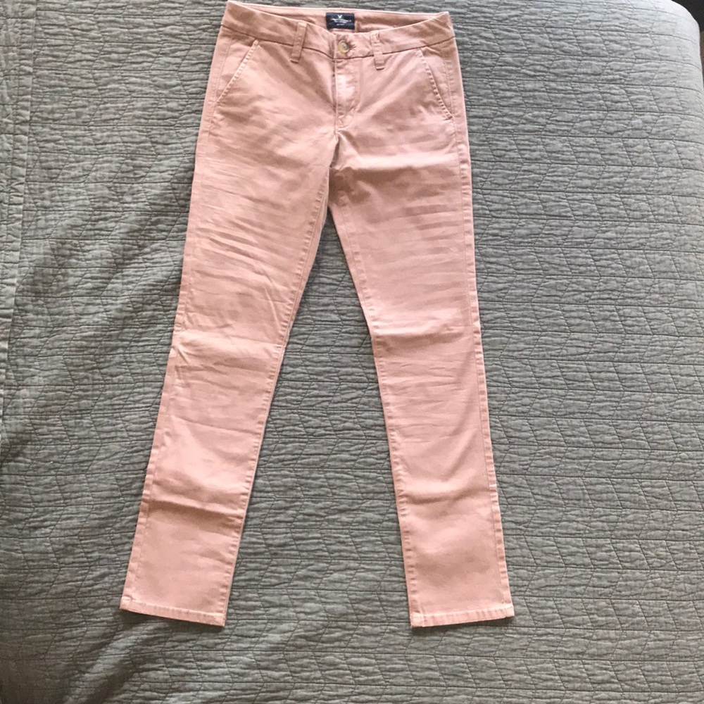 Skinny soft pink pants from AE